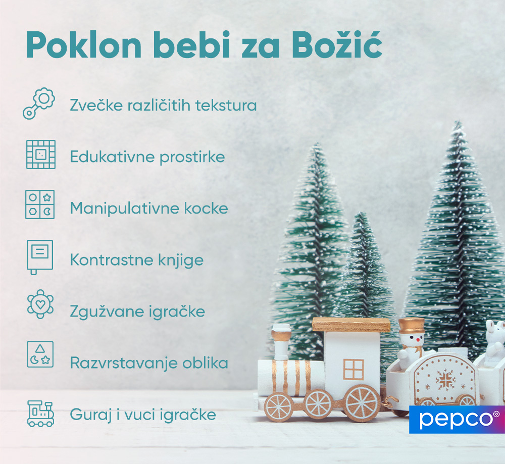 Pepco infografika o igračkama za bebe za praznike.