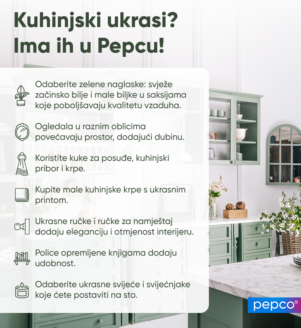 Pepco infografika o kuhinjskim dekoracijama