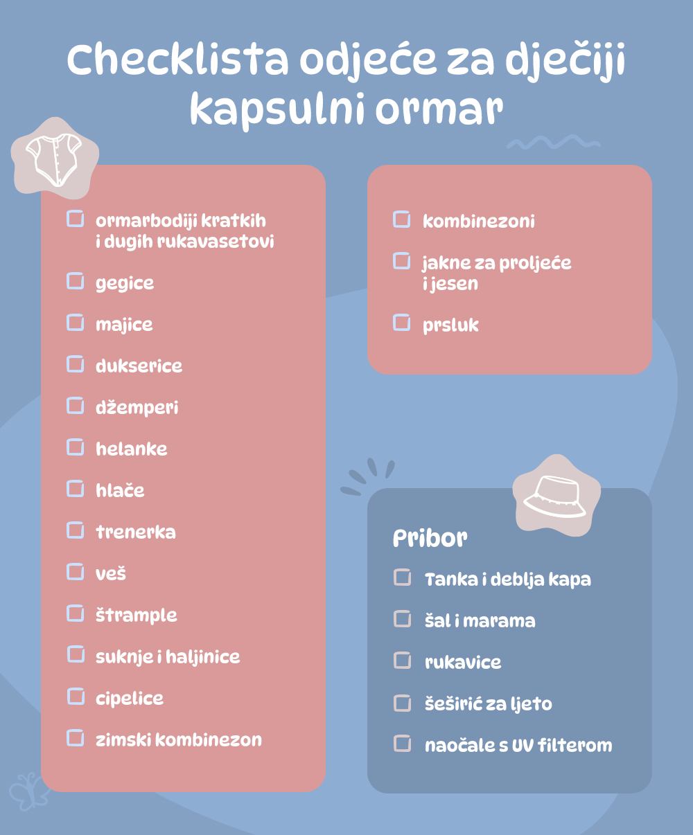 Checklista odjeće za dječiji kapsulni ormar