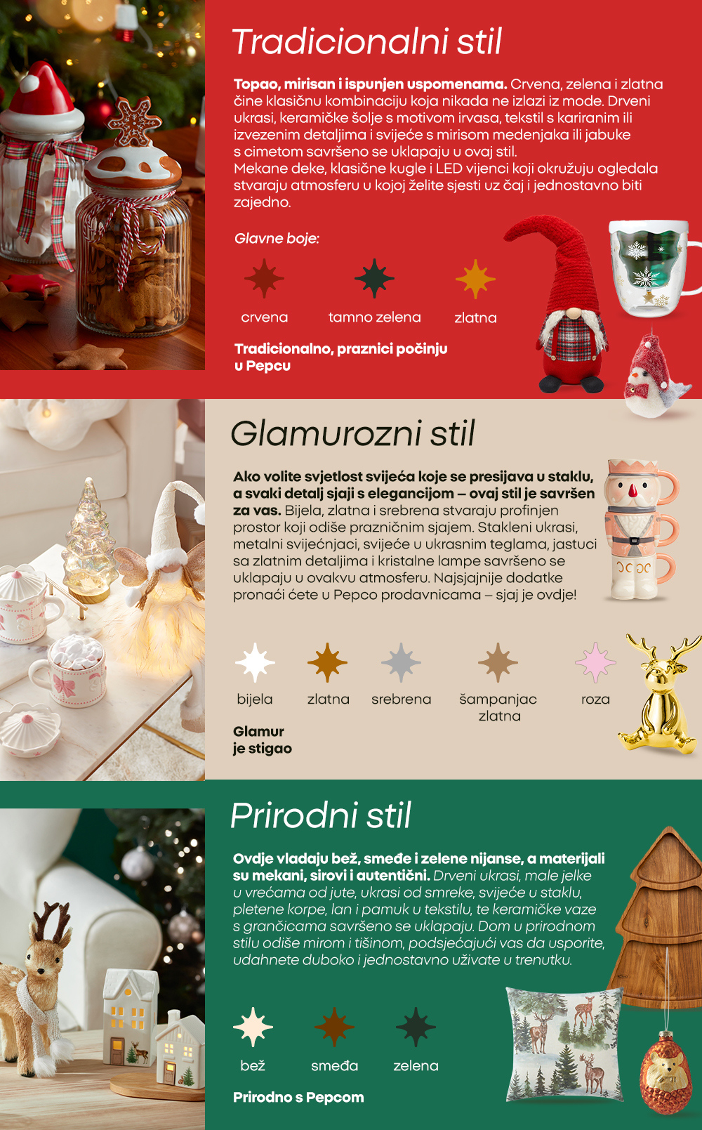 Tradicionalni stil, Glamur, Prirodni stil.