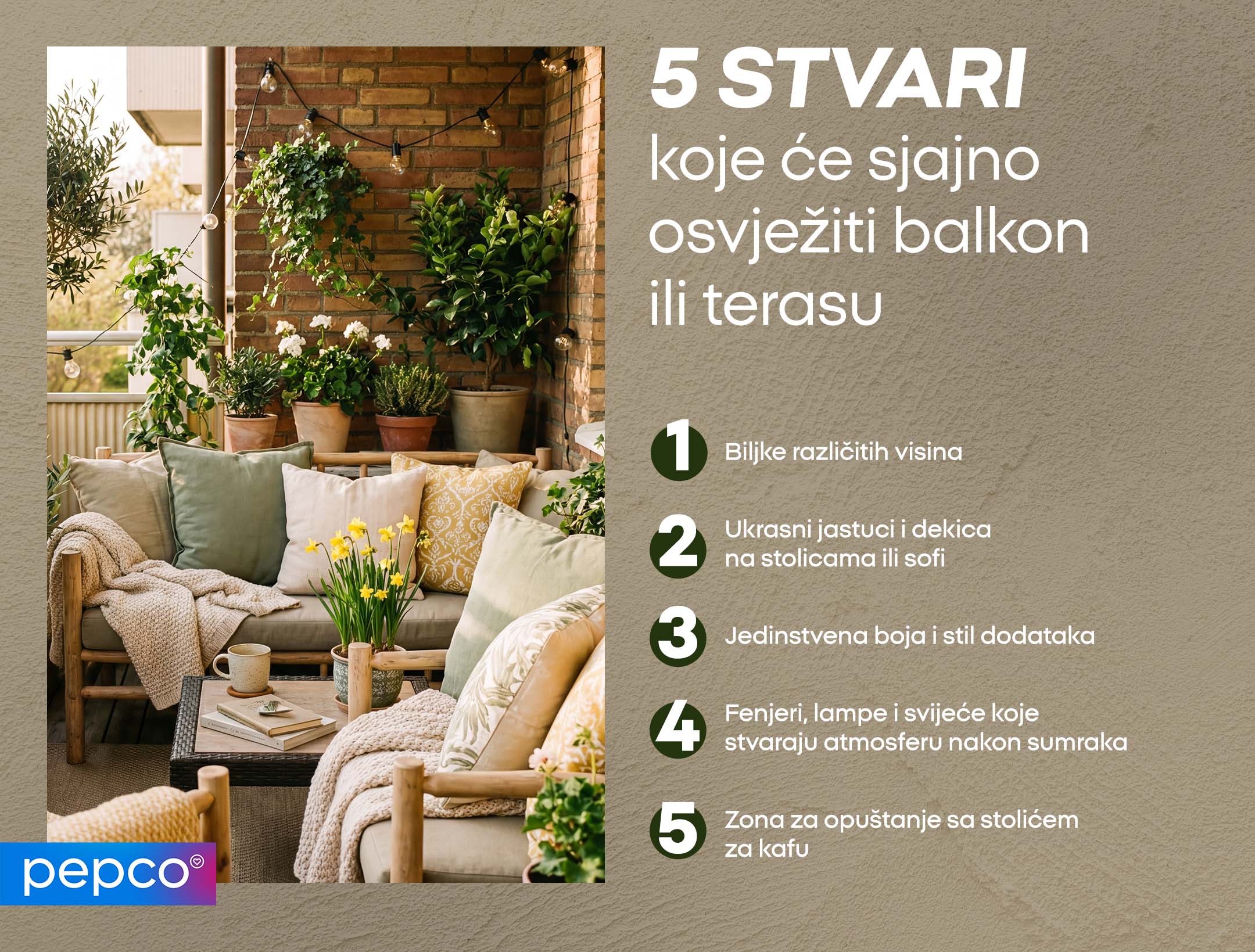5 STVARI koje će sjajno osvježiti balkon ili terasu